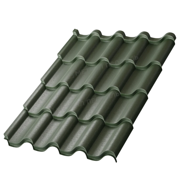 Металлочерепица Металл-Профиль Монтерроса-S 0,45 VikingMP® RAL 6007 Бутылочно-зеленый