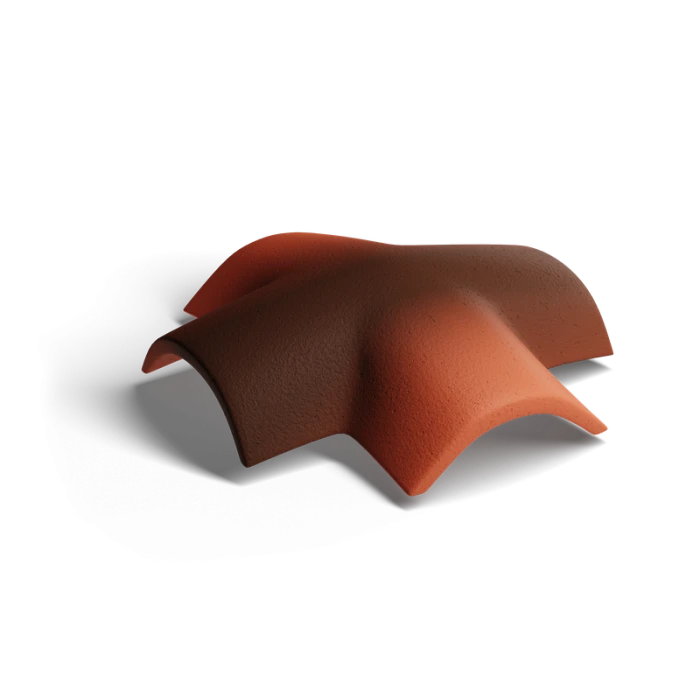 Х-образная черепица для наклонных хребтов 35 градусов Antik Красный Kriastak